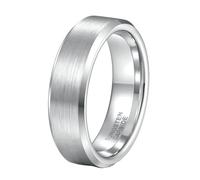 BCughia Men's Tungsten Rings, 2/4/6/8/10MM Brushed Ring Beveled Polished Edge Size H 1/2-Z