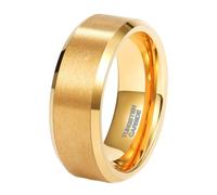 BCughia Men's Tungsten Rings, 2/4/6/8/10MM Brushed Ring Beveled Polished Edge Size H 1/2-Z