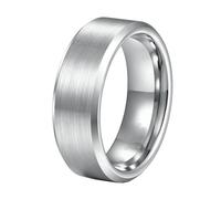 BCughia Men's Tungsten Rings, 2/4/6/8/10MM Brushed Ring Beveled Polished Edge Size H 1/2-Z