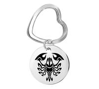 BCughia Metal Keyring, Art Keyring Stainless Steel 25mm Keyring 12 Constellations Round Tag for Thanksgiving Day Gift