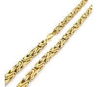 BCughia Necklace, Hip Hop Necklace for Men Gold Byzantine Stainless Steel Hip Hop Fashion Design Engagement 650x6mm Necklace for Men