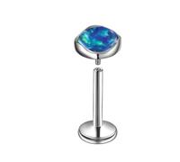 BCughia Nose Rings Titanium for Women, Silver Nose Stud with 5mm Blue Opal Nostril Cartilage Helix Daith Tragus Rook Conch Lip Ear Piercings, 18G