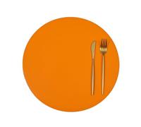 BCughia Set of 6 Placemats, Orange Place Mats 15 x 15 inch Solid Color Round Table Place Mats for Dining Room