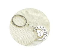 BCughia Silver 925 Key Chain, Keyring Stainless Steel Keyring with Engraving I Love You to The Moon and Back Sister