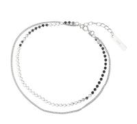 BCughia Silver Ankle Bracelets, Women Anklet Double Layer Chain Beach Anklets