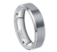 BCughia Silver Tungsten Carbide Ring, 8MM Ring Simple Brushed for Women Men Size L 1/2