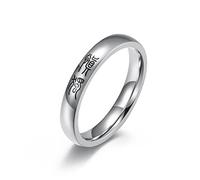 BCughia Stainless Steel Engagement Ring, Silver Wedding Band Chinese Characters Gothic Wedding Rings Engagement for Women Size V 1/2