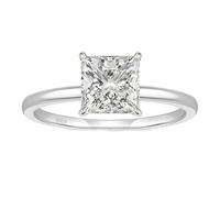 BCughia Sterling Silver Engagement Rings for Women, 2.5ct Princess cut Cubic Zirconia Ring Size L 1/2