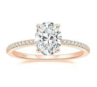 BCughia Sterling Silver Engagement Rings for Women, 3ct Oval Cubic Zirconia Ring Size M 1/2