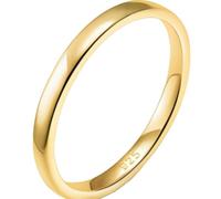 BCughia Sterling Silver Promise Rings for Women, Gold Ring Simple Polished Size L 1/2