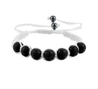 BCughia Stone Bead Bracelet Men, 8MM Lava Rock Braided Bracelet, Adjustable Beaded Bracelet 19-35CM