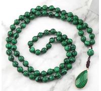 BCughia Stone Bead Bracelets, 6MM Green Malachite Bracelet with Teardrop Pendant, Beaded Bracelets Stretch