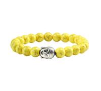 BCughia Stone Bead Bracelets for Men, Yellow Turquoise Bracelet with Buddha's Head, Women's Stretch Bracelets
