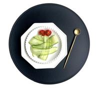 BCughia Table Placemats Sets of 2, Black Table Mats 15 inch Solid Color Round Modern Placemats for Kicthen
