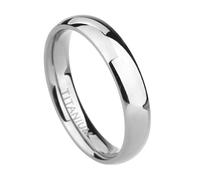 BCughia Titanium Men Ring Silver, 6MM Ring Simple Polished Size L 1/2