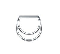 BCughia Titanium Nose Rings for Women, Silver Double Hoop Nose Rings D Shape Septum Clicker Daith Tragus Helix Rook Cartilage Earring Lip Piercing Jewelry, 16G