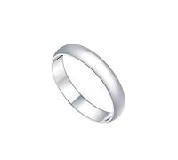 BCughia Wedding Ring Women 9K White Gold, 4MM Plain Band Marriage Rings Size T 1/2