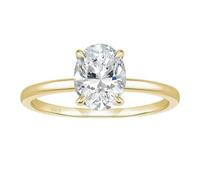 BCughia Wedding Rings in Sterling Silver, Solitaire 3ct Oval Cubic Zirconia Ring for Women Size O 1/2