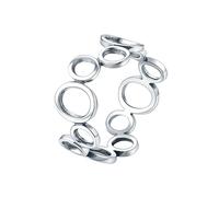 BCughia Women Wedding Bands White Gold 14K, Marriage Promise Rings Hollow Circle Ring Size O 1/2