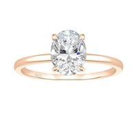 BCughia Women Wedding Rings Sterling Silver, Solitaire 3ct Oval Cubic Zirconia Ring for Women Size M 1/2