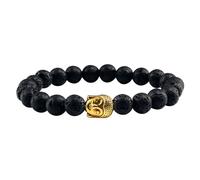 BCughia Womens Bead Bracelets, Lava Rock Bracelet with Buddha's Head, Elastic Stretch Bracelet