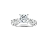 BCughia Womens Wedding Ring Sterling Silver, 2ct Princess cut Cubic Zirconia Ring for Women Size J 1/2