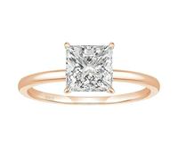 BCughia Womens Wedding Rings Sterling Silver, 2.5ct Princess cut Cubic Zirconia Ring for Women Size O 1/2