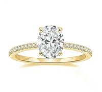 BCughia Womens Wedding Rings Sterling Silver, 3ct Oval Cubic Zirconia Ring for Women Size M 1/2