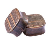 BCughia Wooden Ear Plugs Tunnel 5/8 inch, Ear Tunnels and Plugs 16mm Square Shape Tunnels for Ears, 2PCS
