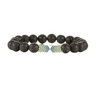 BCughia Yoga Chakra Bracelet, 8MM Lava Rock Bracelet with Hematite, Elastic Bracelets for Women