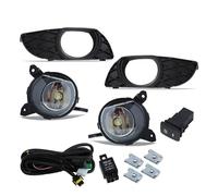 bcumst Car Fog Light Assembly For Toyota For Yaris For Vitz 2003-2006 1SET LED Fog Lamp Car Front Bumper Foglights With Frame Covers Wire 12V(LED White)