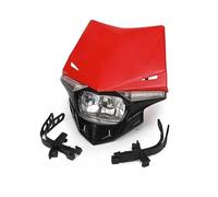 bcumst Motorcycle Headlight Assembly For KX KXF CR CRF Dirt Bike 12V 35W Motorcycle LED Headlight Universal(Red)