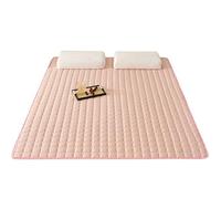 BCVPGF Breathable Cooling Mattress Cover, Ice Silk Bed Sheet, Single Double Cooling Sheet Bedspread Quilting, Machine Washable for Hot Weather, Pink-200x220cm