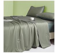 BCVPGF Cooling Blanket for Night Sweats, Cooling Fiber Summer Blankets, Ice Cooling Blankets Double Sided Cold Effect Cool Blankets for Sleeping, Adult Kids Single/Double Bed, Dark Green-150x200cm