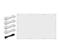 BCVPGF Made To Measure With Eyelets Rectangular Parasol Made Of Polyester Canvas With Eyelets In Many Sizes And Colors, Shading Net In ixing Ropes, UV Protection, White-3X5M