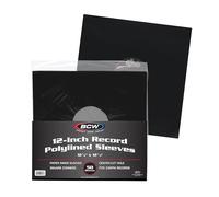 BCW 12-Inch LP Record Sleeves - Pack of 50 | Black Polylined Inner Protective Sleeves With Center Hole for Vinyl | Acid-Free, Scratch Resistant | Ideal for DJs and Collectors