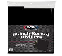 BCW 12-Inch Vinyl Record Dividers - 25 Pack | Archival Plastic for LP Storage - Black