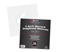 BCW 7 in Square Corner Record Sleeve, 50 ct - White Paper, Polyethylene Lined, Acid-free, Die-cut, 7 1/8 x 7 inches - Protective Sleeve for 45 Singles