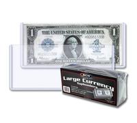 BCW Large Bill Currency Topload Holder - Pack of 25 | Clear Rigid PVC