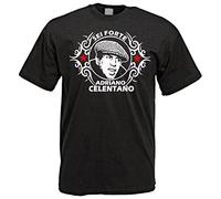 BCXJWPYKR T-Shirt Shirt Adriano Celentano Actor Singer Movie Music Six Strong Black