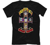 BCYKGEBx AEW - All Elite Wrestling The Inner Circle Retro Cross T-Shirt Black XXL X-Small Black