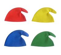 BCYSNR Pack of 4 Dwarf Hat, Gnome Hat for Adults, Colourful Pointed Hat, Dwarf Costume Gnome Hat for Carnival, Halloween, Smurf Hat, Fairy Tale Accessories, Elf Hat, Dwarf Pointed Hat
