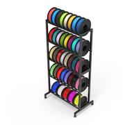 BCZAMD 3D Printer Accessories Higher Version Filament Storage Shelf: Black 5 Tier Heavy Duty Metal Shelf for PLA ABS PETG TPU Wood 1.75 mm Filaments Organised for 3D Printing Studio Office Workshop