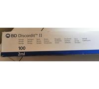 BD 300928 Luer Slip Disposable Syringes, 2 mL (Pack of 100)