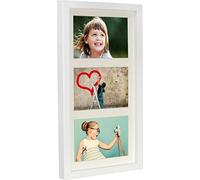 BD ART 18x35 cm (7x14-Inch) - 3 Openings White Collage Picture Frame with Mat for 3 Photos 4x6-Inch