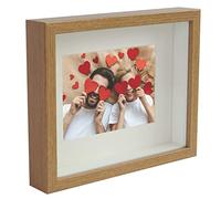 BD ART 3D Box 21 x 30 cm Picture Frame Rectangular Oak Filling Deeper for Objects Souvenirs 3 cm Wall Hanging Desk