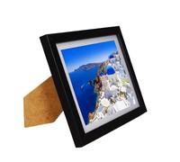 BD ART Picture Frame 15x21 cm with Mount 13x18 cm, Black MDF Wood, Photo Frame for Standing and Hanging