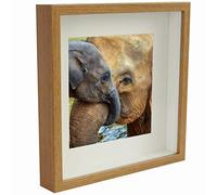 BD ART Shadow Box Frame 11x11x1inch, Square, Oak, Display 3D Frame Picture with Mount 8x8 Plexiglass for Filling, for Objects, Photos, Souvenirs, for Crafts,Baby Items