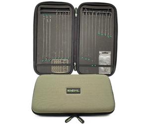 BD EYE UK Fishing Rig Wallet with EVA Outer Case, Foam, 25 Pins & Hook Bar - Tackle Organiser for Pre-Tied Rigs & Hooklinks - Waterproof Rig Holder for Carp & Sea Fishing