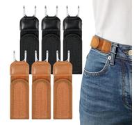 BD-Herego 6 Pack No Buckle Belts, Metal Hook Adjustable Elastic Waist Belt